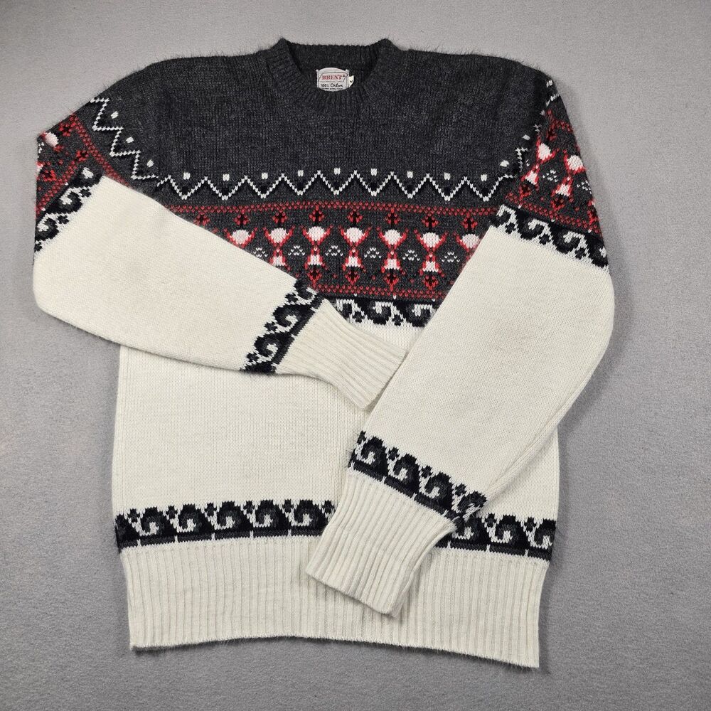 Vintage Montgomery Ward Brent Men's Medium Pullover Sweater Fair Isle Design